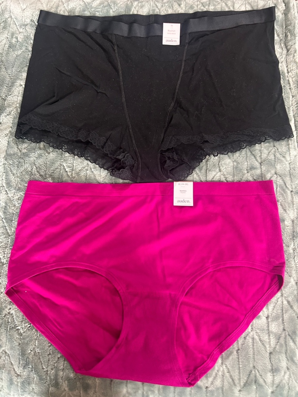 Auden Women's Boyshorts and Hipster 2-Pack in Black & Fuchsia